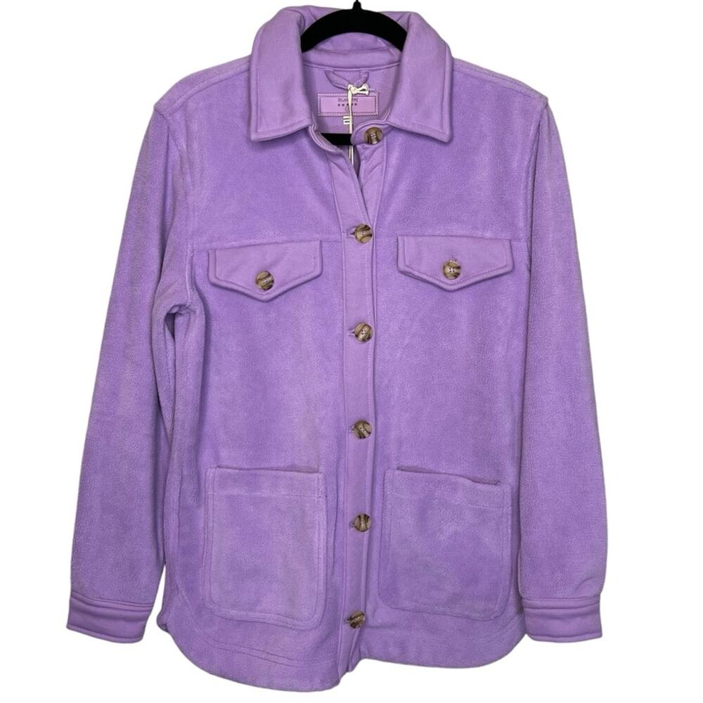 BlankNYC Fleece Purple Button Up Shacket Womens Size Small NWT